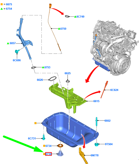 Ford Ecosport Bk Mk2 Oil Drain Plug 2367047 Ej7e6730aa Genuine for