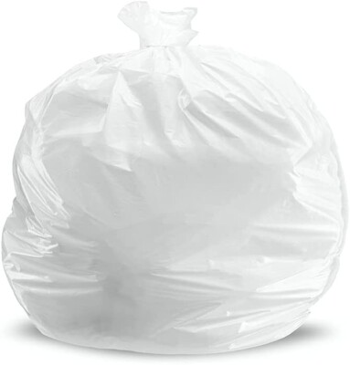 Plasticplace 8-10 Gal VALUE LINE White Trash Bags with Flaps, .55 Mil, 110 Count