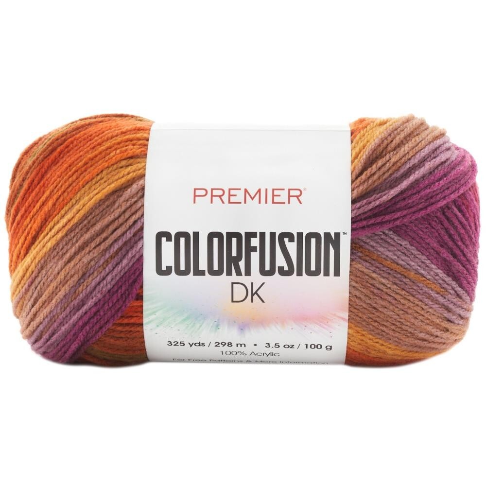 Pack Of 3 Skeins Premier Colorfusion DK Acrylic Yarn #1196-02 Autumn Sky New