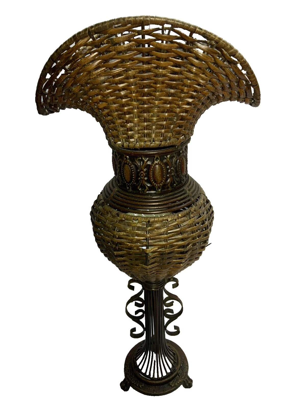 Botella de mimbre piso Jarrón Jarrones