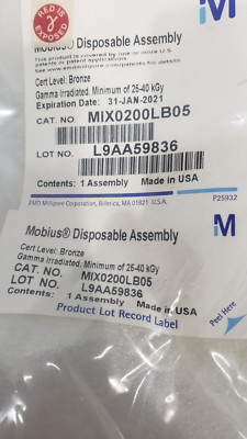 Millipore  Mobius Disposable Assembly - MIX0200LB05 -Lot of 4