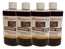 Eliminate Odors! FRAGRANT ZONE Leather Scent 4 Pack Air Freshener for Car & Home