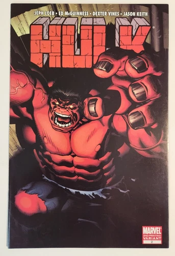 Hulk #2 (2008, Marvel) VF/NM 2nd Print Variant Red Hulk Jeph Loeb Ed McGuinness