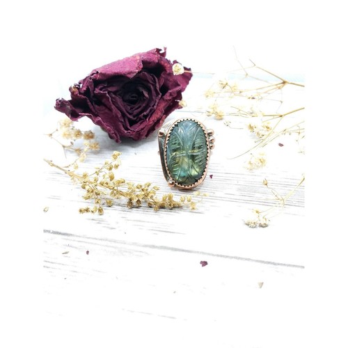 Labradorite butterfly rainbow crystal copper Ring handmade size 6 metalwork - Picture 3 of 12