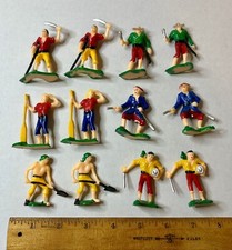 LOT OF 12 VINTAGE PIRATE HARD PLASTIC CAKE TOPPER 1960'S NOS