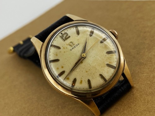 9K Gold Omega ref 96562 Manual Rare Caliber 420 Vintage 1950's Mens' Watch - 第 1/8 張圖片