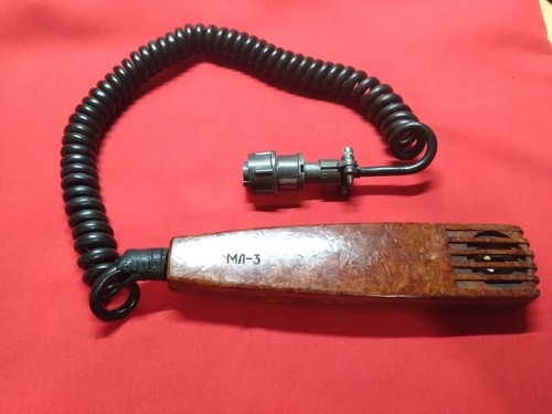 MICROPHONE MILITAIRE VINTAGE AVEC SAC ML-3 POUR RADIO MARINE BATEAU MER - Photo 1/9