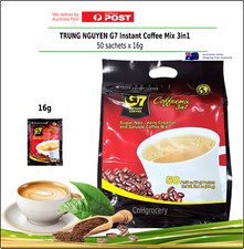 Vietnamese Trung Nguyen G7 Instant Coffee 3in1 Mix 16g x 50/100/150/200 pcks
