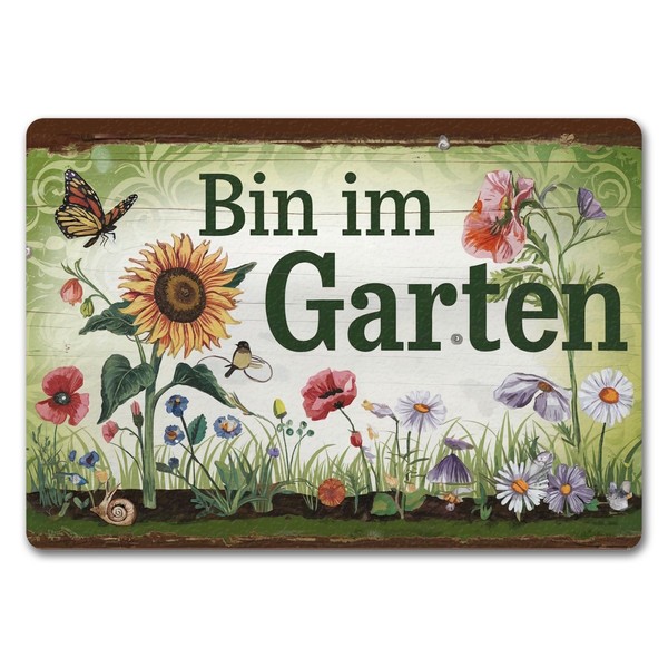 Bin Im Garten Schmetterling Und Blumen FußMatte In 35X50 Cm Ohne Rand-image