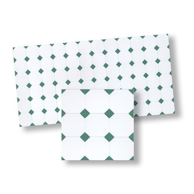 Dollhouse Miniature Green White Mosiac Glossy Floor Tile 9 1/2'' x 4 3/4'' WM34093