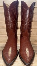 Los Altos Genuine Stingray Western Exotic Cowboy Boots 8 EE