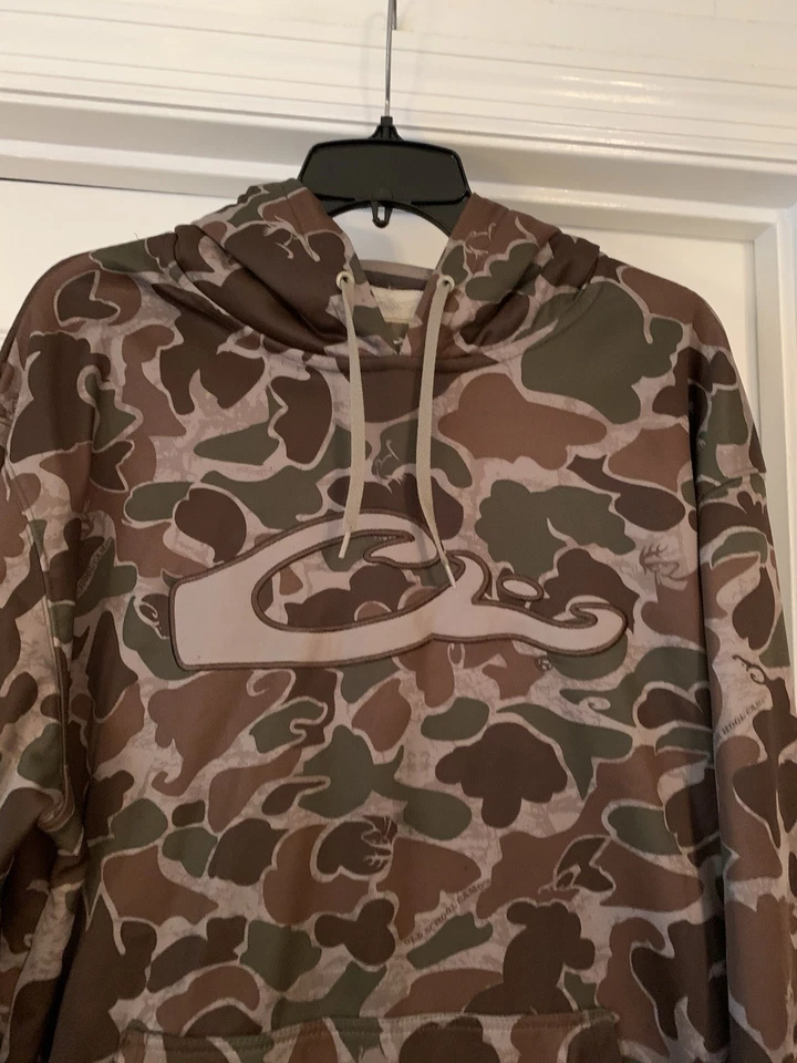 Drake Waterfowl Mens Hoodie Pullover Fleece Sweatshirt  XL Old School Camo Duck - Image 2 of 4