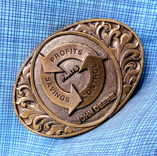 John Deere Expo 94 Parts Promo Belt Buckle #LE Farmer Tractor Ranch Vtg  .NOX768