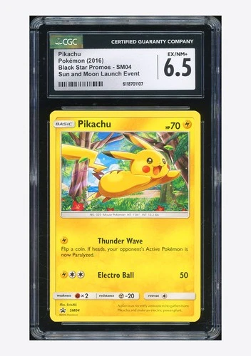 Pokemon CGC 6.5 Pikachu Promo 2016 SM04 Sun & Moon Launch Event English