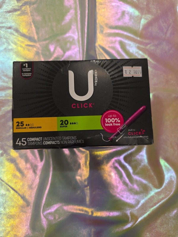 U By Kotex Click Compact Unscented Tampons-Super & Regular Absorbency, 45ct