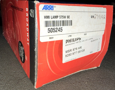 ARRI HMI 575W SE 505245 Philips MSR 575 HR Metal Halide Lamp 928097705115 On Box