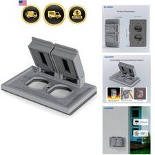 Horizontal Outdoor Cover for Duplex Receptacles, 2-Hole Weatherproof Wall Pla...