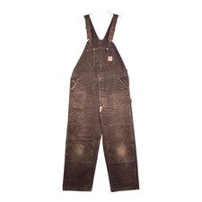 Carhartt Bib Overalls Mens 40x32 Dark Brown Double Knee R06 DKB Vintage Workwear