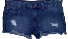 Van's Jean Shorts 3 Stretch Denim Low Rise Distressed Daisy Dukes Y2K Shorties