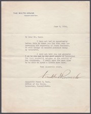 FRANKLIN D. ROOSEVELT - TYPED LETTER SIGNED 06/08/1934