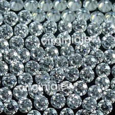 Certified Natural D Color VVS1 Brilliant Cut 2.00 MM Round White Diamond 100 Pcs
