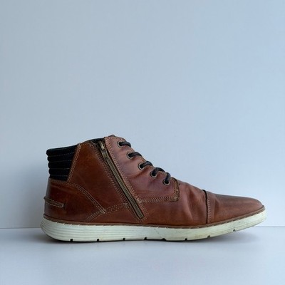 Bull Boxer Adyn Boots Men 12 Brown Leather Side Zip Lace-Up Sneakers Portugal Bull Boxer Adyn Boots Men 12 Brown Leather Side Zip Lace-Up  main image 2