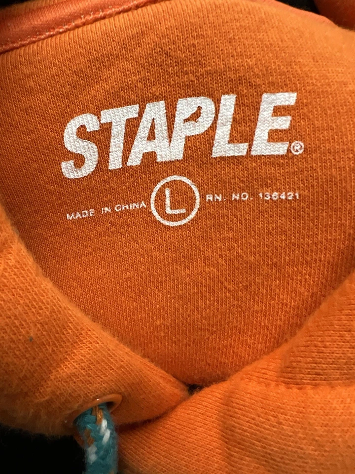 Moletom pulôver Jeff Staple masculino tricolor com capuz grande bordado pombo - Imagem 3 de 4