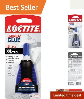 Super Glue Ultra Gel Control, Clear 0.14oz Bottle - Quick Dry, Impact Resistant