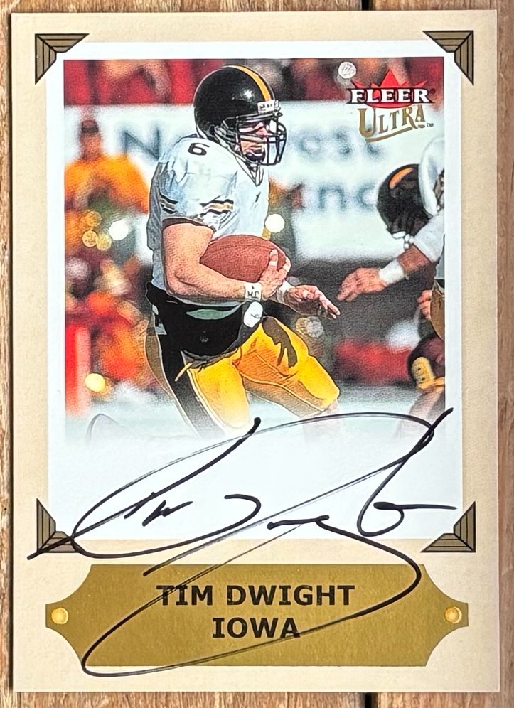 2001 Fleer Ultra Tim Dwight  Autograph Iowa Hawkeyes / Chargers / Falcons