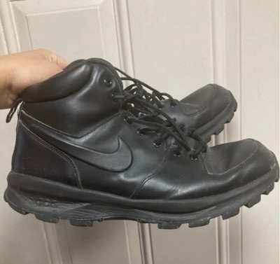 Nike Manoa Triple Black Leather Boots Waterproof Size 13