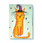 Original Witch Cat Watercolor Painting Halloween Folk Art OOAK Mabel — photo 1