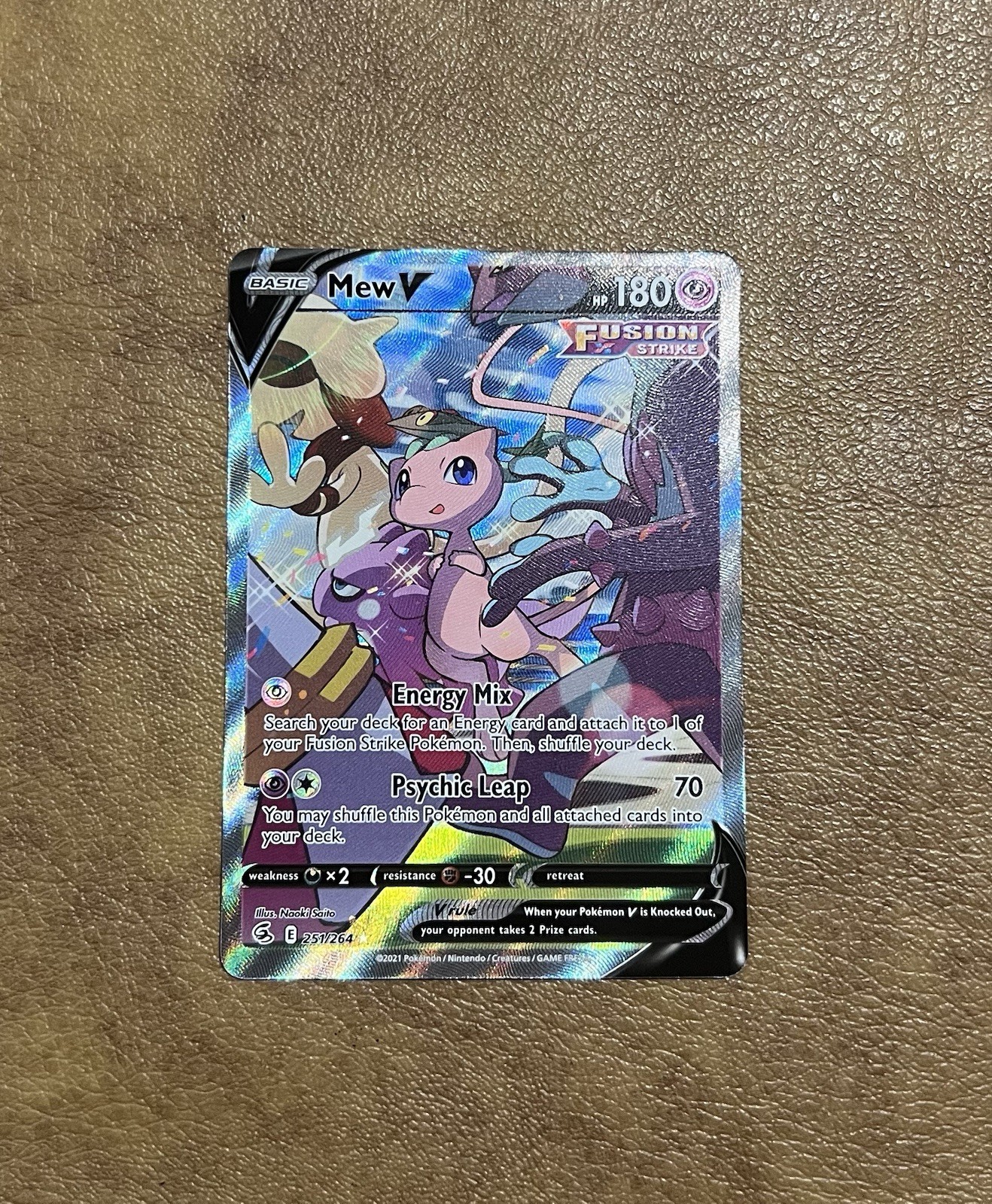 Pokemon Mew V 251/264 Fusion Strike Ultra Rare Full Art Holo English NM/ Mint