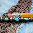 19" NAVAJO Pearl Southwest Kingman Turquoise Native Bench Beads Silver Necklace — photo 5