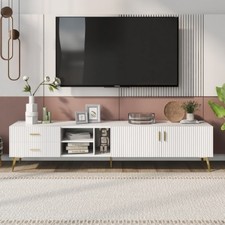 White TV Stand For 75-inch Televisions, Lowboards, TV Boards, TV Cabinet, Entert