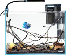 2.5 Gallon Nano Nature Aquarium Kit, Ultra-Clear Rimless Desktop Fish Tank with