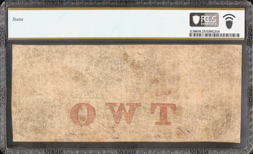 1861 $2 TWO DOLLAR BILL SOUTH CAROLINA BANK NOTE LARGE CIVIL WAR MONEY PCGS 25 - Image 2 of 2
