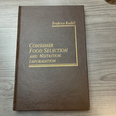 Consumer food selection and nutrition information Frederica Rudell SIGNED Rare
