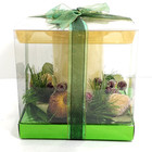 Kohl’s Christmas Holiday Green and Gold Pillar Candle Wreath Base New