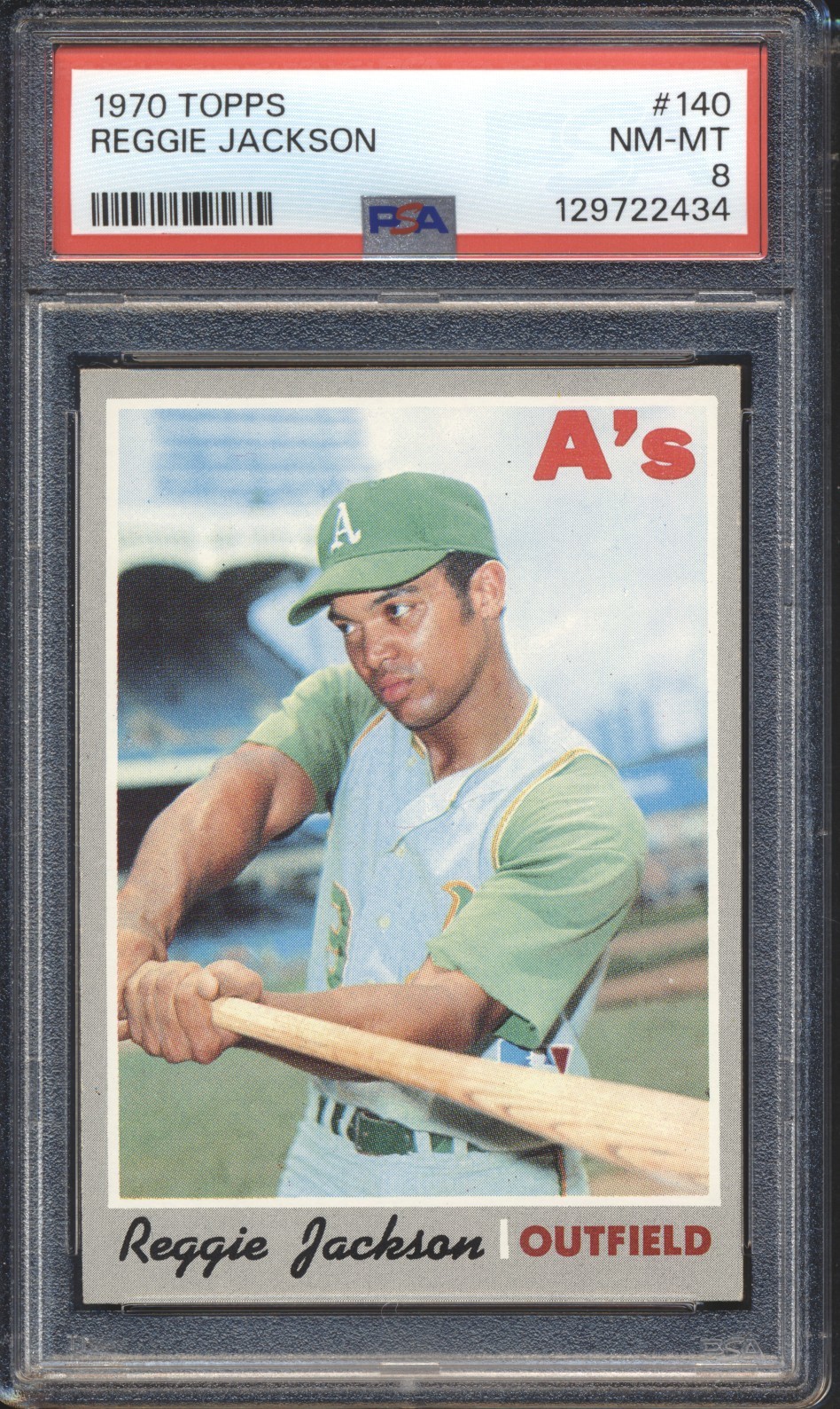 1970 Topps Baseball Reggie Jackson #140 PSA 8 OAKLAND ATHLETICS A's NM-MT HOF