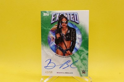 2025 Topps WWE Exalted Autographs Bianca Belair Auto Green /50 Smackdown