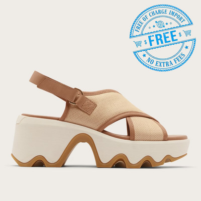Sorel Kinetic  Aura Slingback TXT Women's Sandal, Honest Beige, Gum 16 Authentic