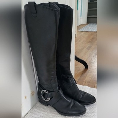 Karl Largerfeld Paris Muret Side Zip Leather Knee High Boot