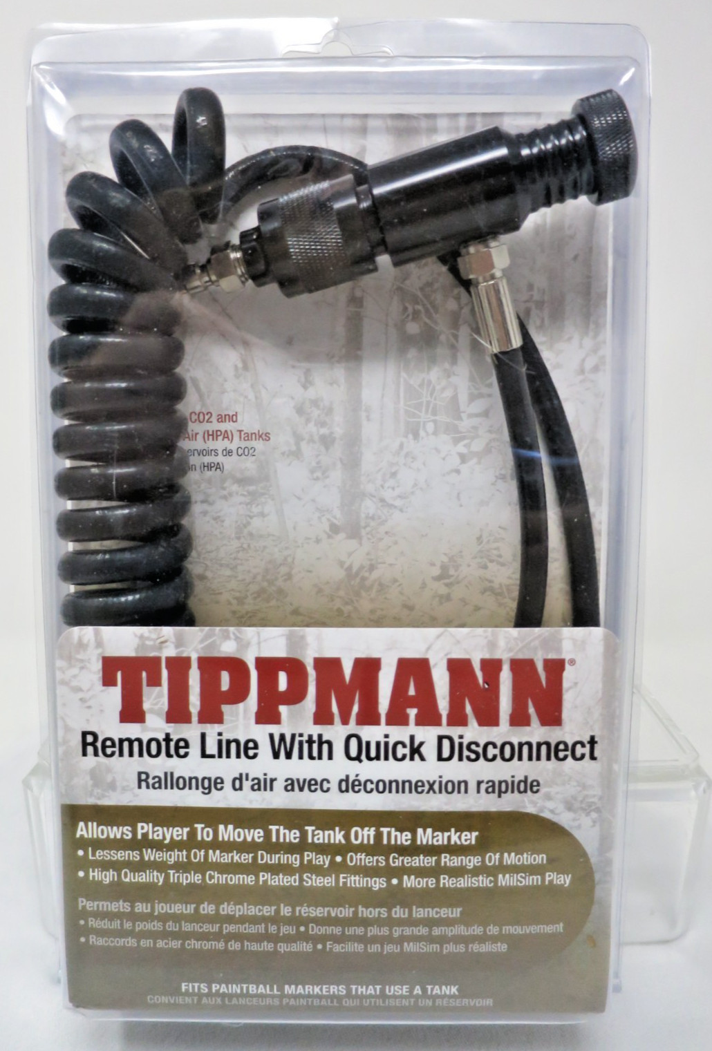 Tippmann Coiled Remote Line With Quick Disconnect for Paintball New