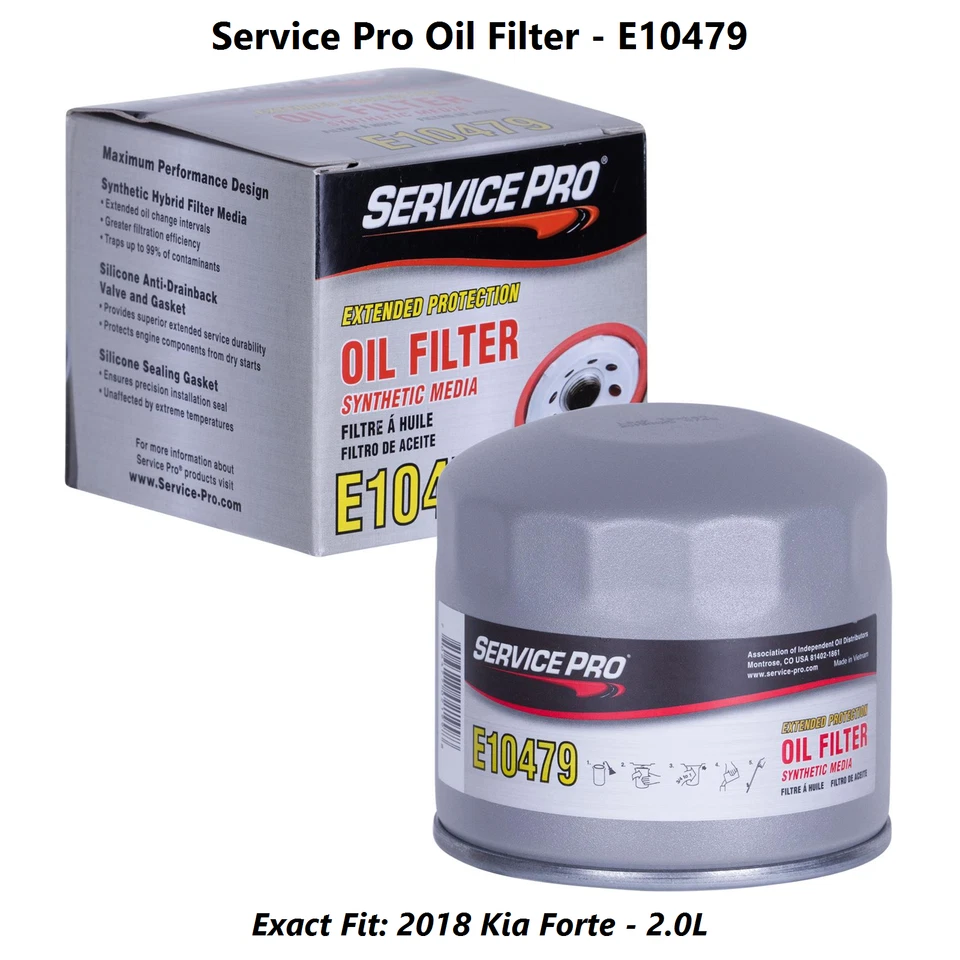 2018 Kia Forte 2.0L Complete Cabin, Air & Oil Filter Kit (5W-20) Foto 3 de 4