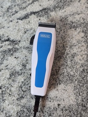 Wahl Hair Clipper White Blue Corded Electric Barber Salon Trimmer Mens Grooming