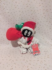 Warner Bros. Studio Vintage Marvin The Martian Santa With Present Plush 1999