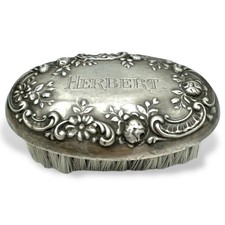 Vintage GORHAM Sterling Silver Clothes Hat BRUSH Floral Herbert Engraved EUC