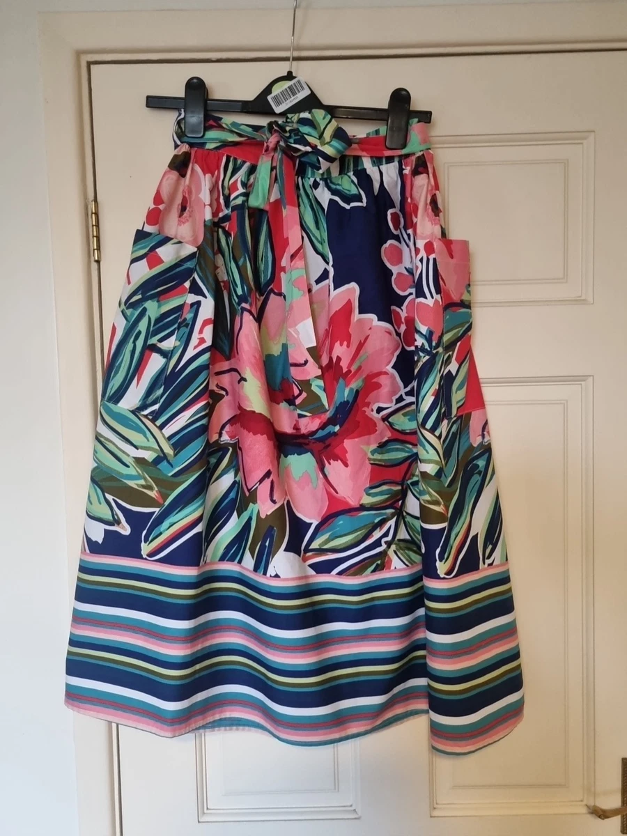 Marks & Spencer Skirt Womens Size UK 12 Black Red Ombre Pleated A Line
