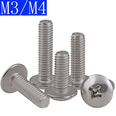 M3 M4 304 Stainless Steel Phillips Pan Cross Drive Truss Head Machine Screws A2