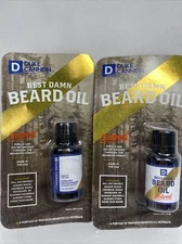 (2) Duke Cannon Supply Co Best Damn Beard Oil Redwood Scent Travel Pocket 0.5oz